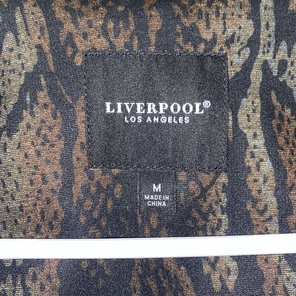 Liverpool Los Angeles Animal Print Blazer Jacket Size M Faux Leather Collar NWOT - Picture 5 of 6